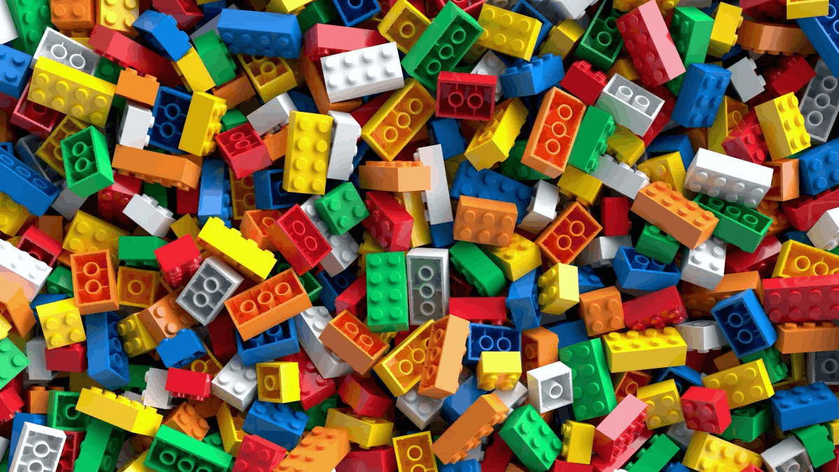 Colorful pile of lego bricks